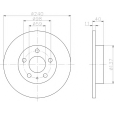 8DD 355 105-501 HELLA PAGID Тормозной диск