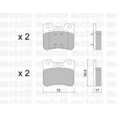 22-0060-2 METELLI Комплект тормозных колодок, дисковый тормоз