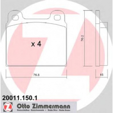 20011.150.1 ZIMMERMANN Комплект тормозных колодок, дисковый тормоз