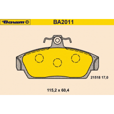 BA2011 BARUM Комплект тормозных колодок, дисковый тормоз