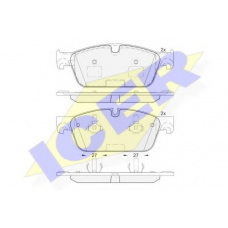 182104 ICER Комплект тормозных колодок, дисковый тормоз