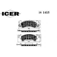 181415 ICER Комплект тормозных колодок, дисковый тормоз