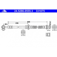 24.5286-0555.3 ATE Тормозной шланг