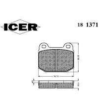 181371 ICER Комплект тормозных колодок, дисковый тормоз