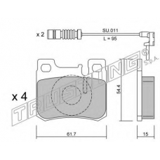 582.0W TRUSTING Комплект тормозных колодок, дисковый тормоз
