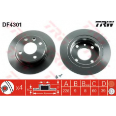 DF4301 TRW Тормозной диск