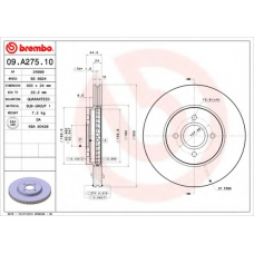 09.A275.10 BREMBO Тормозной диск