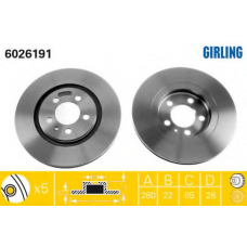 6026191 GIRLING Тормозной диск