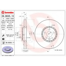 09.B025.10 BREMBO Тормозной диск