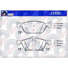 21490 GALFER Комплект тормозных колодок, дисковый тормоз