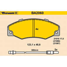 BA2060 BARUM Комплект тормозных колодок, дисковый тормоз