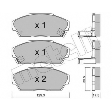 22-0225-0 METELLI Комплект тормозных колодок, дисковый тормоз