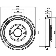 8DT 355 300-811 HELLA Тормозной барабан