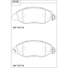 KD6790 ASIMCO Комплект тормозных колодок, дисковый тормоз