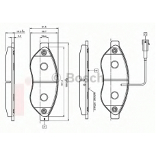 0 986 TB2 944 BOSCH Комплект тормозных колодок, дисковый тормоз