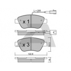 BPPE-1007 AISIN Комплект тормозных колодок, дисковый тормоз