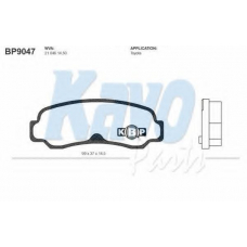 BP-9047 KAVO PARTS Комплект тормозных колодок, дисковый тормоз