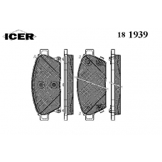 181939 ICER Комплект тормозных колодок, дисковый тормоз