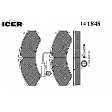 141848 ICER Комплект тормозных колодок, дисковый тормоз