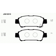 J3612019 NIPPARTS Комплект тормозных колодок, дисковый тормоз