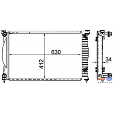 8MK 376 781-061 HELLA Радиатор, охлаждение двигателя