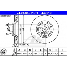 24.0130-0219.1 ATE Тормозной диск