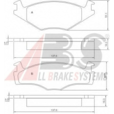 P 85 012 ABS Комплект тормозных колодок, дисковый тормоз