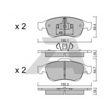 BPRE-1006 AISIN Комплект тормозных колодок, дисковый тормоз