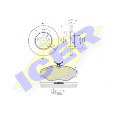 31315-6845 ICER Комплект тормозов, дисковый тормозной механизм