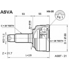 HN-35 ASVA Шарнирный комплект, приводной вал