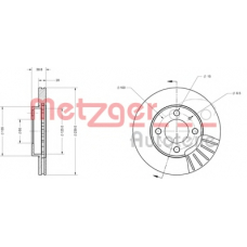 6110042 METZGER Тормозной диск