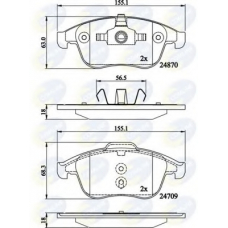 CBP02162 COMLINE Комплект тормозных колодок, дисковый тормоз