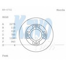 BR-4702 KAVO PARTS Тормозной диск