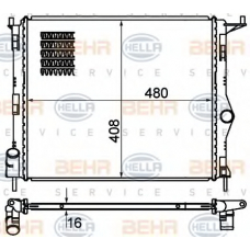 8MK 376 787-351 HELLA Радиатор, охлаждение двигателя