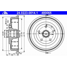 24.0223-0014.1 ATE Тормозной барабан