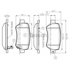 0 986 TB2 845 BOSCH Комплект тормозных колодок, дисковый тормоз