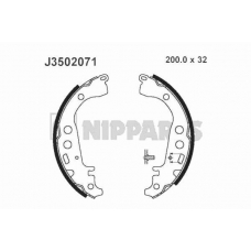 J3502071 NIPPARTS Комплект тормозных колодок