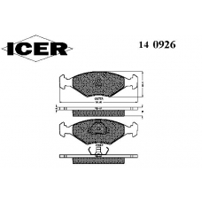 140926 ICER Комплект тормозных колодок, дисковый тормоз