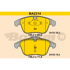 BA2314 BARUM Комплект тормозных колодок, дисковый тормоз