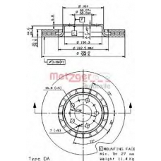 24977 METZGER Тормозной диск