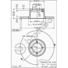 08.1980.20 BREMBO Тормозной диск