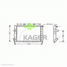 31-0970 KAGER Радиатор, охлаждение двигателя