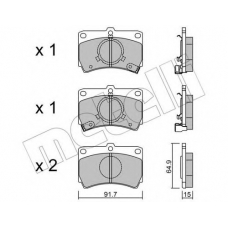 22-0103-0 METELLI Комплект тормозных колодок, дисковый тормоз