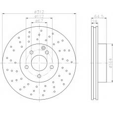 8DD 355 121-251 HELLA PAGID Тормозной диск