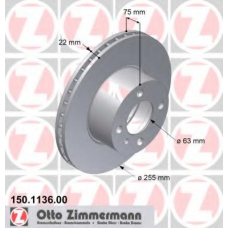 150.1136.00 ZIMMERMANN Тормозной диск