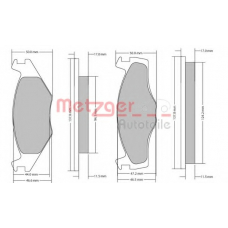 1170103 METZGER Комплект тормозных колодок, дисковый тормоз