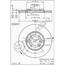 08.2557.10 BREMBO Тормозной диск