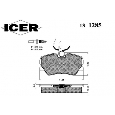181285 ICER Комплект тормозных колодок, дисковый тормоз