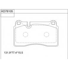 KD78105 ASIMCO Комплект тормозных колодок, дисковый тормоз