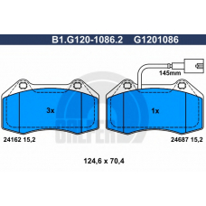 B1.G120-1086.2 GALFER Комплект тормозных колодок, дисковый тормоз